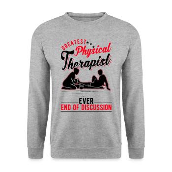 Meilleur kinésithérapeute physiothérapie Physio - Sweat-shirt Unisexe - gris chiné - Devant - Alina (178cm) & Michal (187cm)
