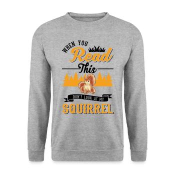 Cadeau Écureuil Gris Écureuil - Sweat-shirt Unisexe - gris chiné - Devant - Alina (178cm) & Michal (187cm)