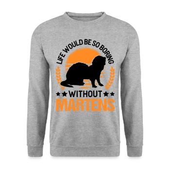 La vie serait si ennuyeuse sans Martens Marder - Sweat-shirt Unisexe - gris chiné - Devant - Alina (178cm) & Michal (187cm)