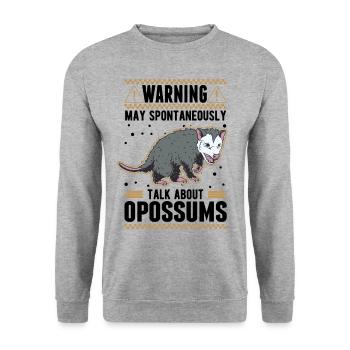 Opossum Gift Possum Pouch Rat - Unisex Sweatshirt - salt & pepper - Front - Alina (178cm) & Michal (187cm)