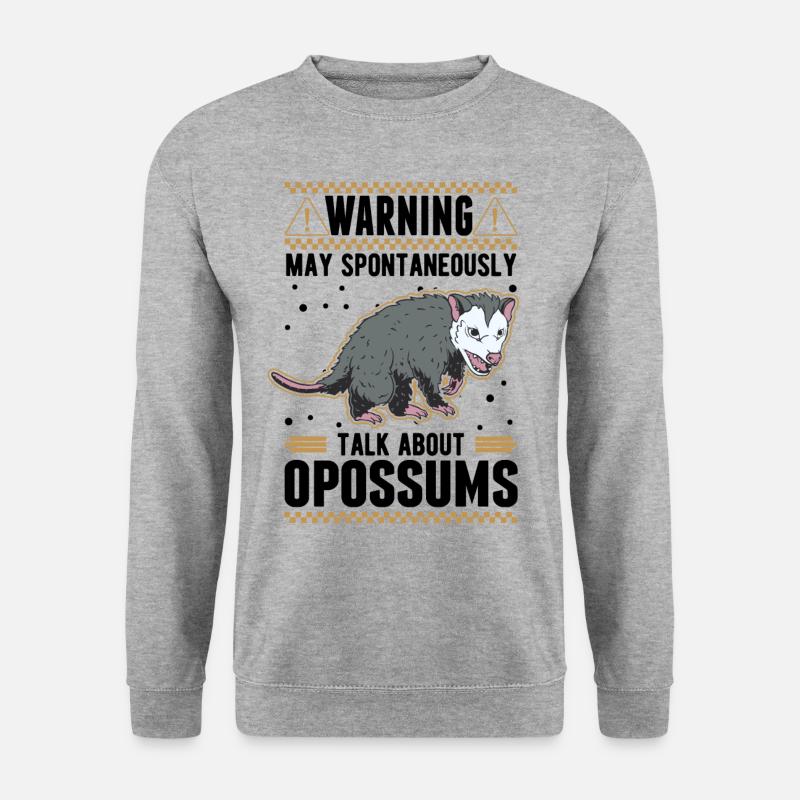 Opossum Geschenk Possum Beutelratte - Unisex Pullover - Weißgrau meliert
