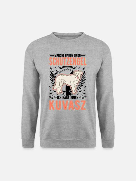 Kuvasz Schutzengel - Unisex Pullover - Weißgrau meliert