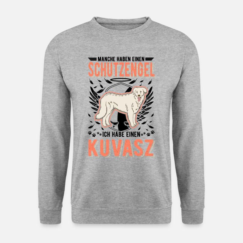 Kuvasz Schutzengel - Unisex Pullover - Weißgrau meliert