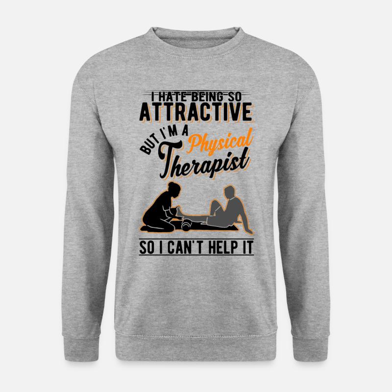 Attraktiver Physiotherapeut Physiotherapie Physio - Unisex Pullover - Weißgrau meliert