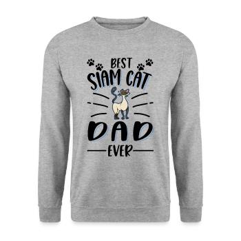 Siamese Cat Papa Siam Cat Dad Siamese Cat - Unisex Sweatshirt - salt & pepper - Front - Alina (178cm) & Michal (187cm)