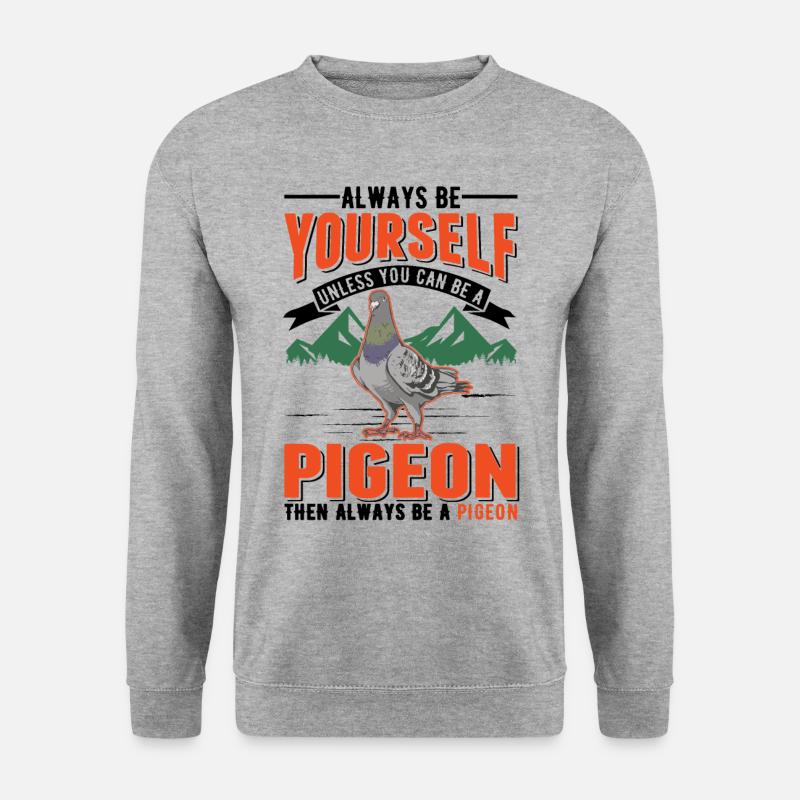 Taube Geschenk Taubenzüchter Brieftaube - Unisex Pullover - Weißgrau meliert