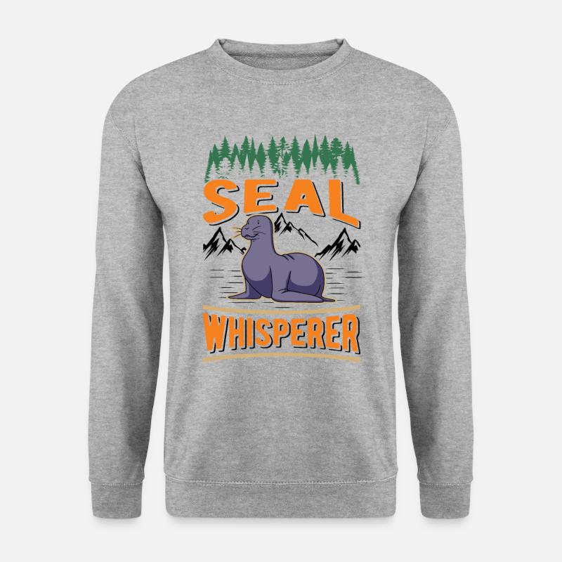 Robben Flüsterer Sea Lion Seehund - Unisex Pullover - Weißgrau meliert
