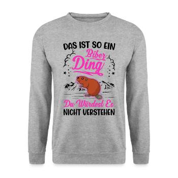 This is such a beaver ding beaver dam - Unisex Sweatshirt - salt & pepper - Front - Alina (178cm) & Michal (187cm)