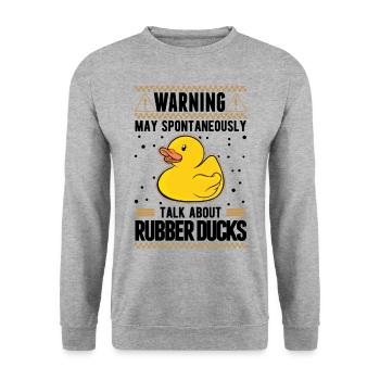 May spontaneously talk about Rubber Ducks - Unisex Sweatshirt - salt & pepper - Front - Alina (178cm) & Michal (187cm)