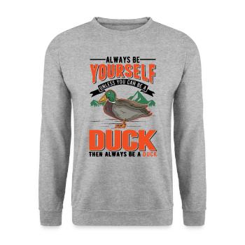 Canard Cadeau Canard Éleveur de Canard - Sweat-shirt Unisexe - gris chiné - Devant - Alina (178cm) & Michal (187cm)