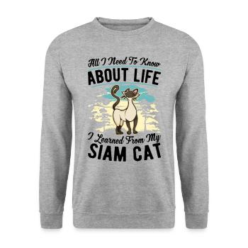 Siamese Cat Siamese Cat Siamese Cat - Unisex Sweatshirt - salt & pepper - Front - Alina (178cm) & Michal (187cm)