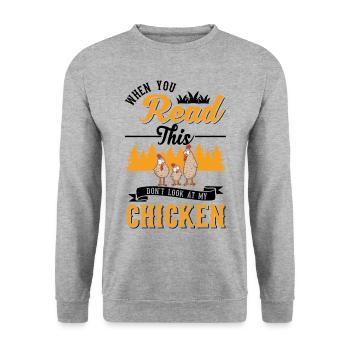 Chicken Chicken Breeding Chicken Farmer - Unisex Sweatshirt - salt & pepper - Front - Alina (178cm) & Michal (187cm)