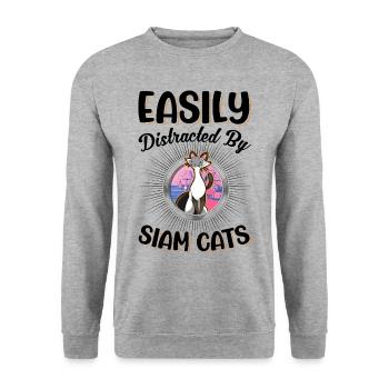 Siamese Cat Siamese Cat Siamese Cat - Unisex Sweatshirt - salt & pepper - Front - Alina (178cm) & Michal (187cm)