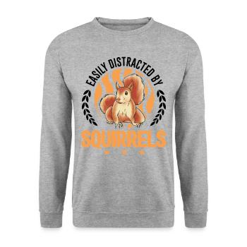 Facilement distrait par Écureuil Écureuil Écureuil - Sweat-shirt Unisexe - gris chiné - Devant - Alina (178cm) & Michal (187cm)