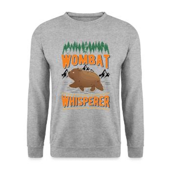 Wombat Flüsterer - Unisex Pullover - Weißgrau meliert - Vorne - Alina (178cm) & Michal (187cm)