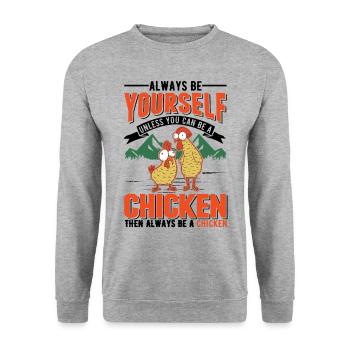 Poulet Élevage de poulet Éleveur de poulet - Sweat-shirt Unisexe - gris chiné - Devant - Alina (178cm) & Michal (187cm)