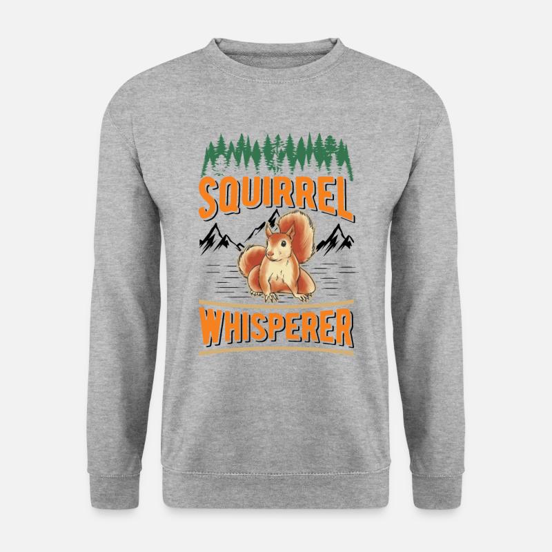 Eichhörnchen Flüsterer Squirrel Whisperer - Unisex Pullover - Weißgrau meliert