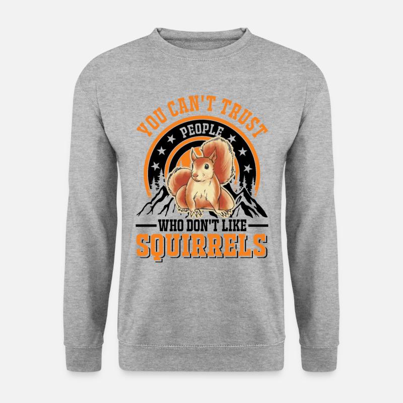 Eichhörnchen Geschenk Grauhörnchen Squirrel - Unisex Pullover - Weißgrau meliert
