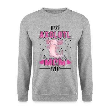 Meilleur Axolotl Maman Ever Axolotl Mama - Sweat-shirt Unisexe - gris chiné - Devant - Alina (178cm) & Michal (187cm)