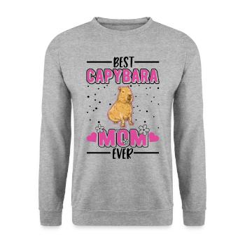 Meilleure maman Capybara Ever Wasserschwein - Sweat-shirt Unisexe - gris chiné - Devant - Alina (178cm) & Michal (187cm)