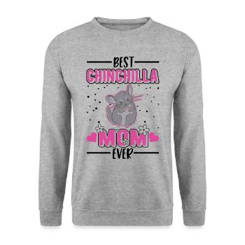 Best Chinchilla Mom Ever - Unisex Pullover - Weißgrau meliert - Vorne - Alina (178cm) & Michal (187cm)