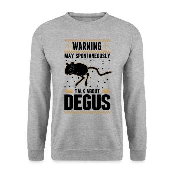 Avertissement Peut parler spontanément de Degus - Sweat-shirt Unisexe - gris chiné - Devant - Alina (178cm) & Michal (187cm)