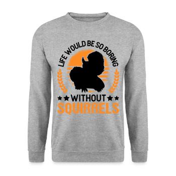 Squirrel Gift Squirrel Grey Squirrel - Unisex Sweatshirt - salt & pepper - Front - Alina (178cm) & Michal (187cm)