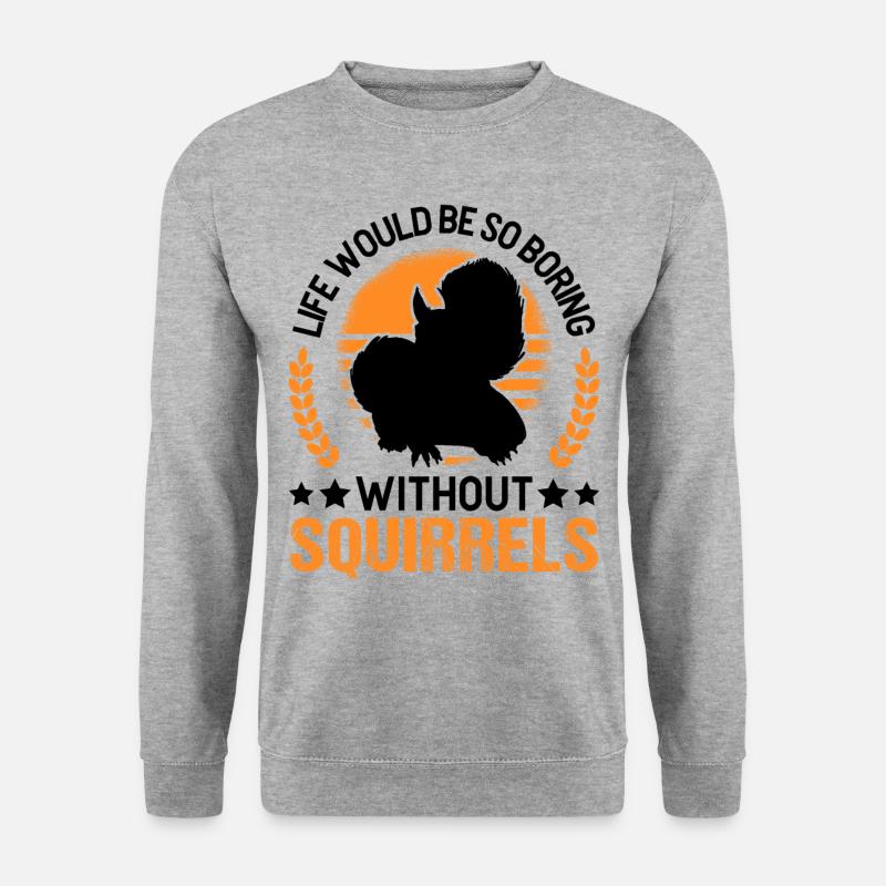 Eichhörnchen Geschenk Squirrel Grauhörnchen - Unisex Pullover - Weißgrau meliert
