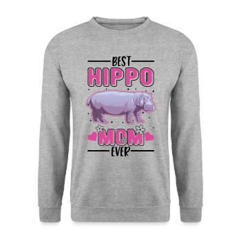 Best Hippo Mom Ever Nilpferd Flusspferd - Unisex Sweatshirt - salt & pepper - Front - Alina (178cm) & Michal (187cm)