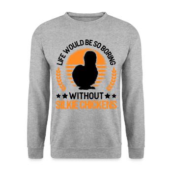 La vie serait si ennuyeuse sans Silkie Chickens - Sweat-shirt Unisexe - gris chiné - Devant - Alina (178cm) & Michal (187cm)