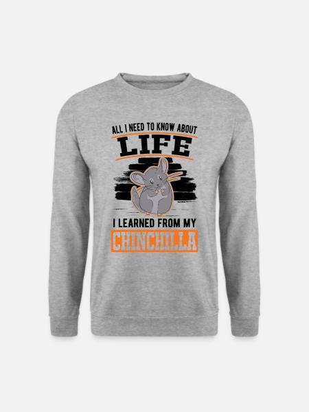 Chinchilla Spruch - Unisex Pullover - Weißgrau meliert