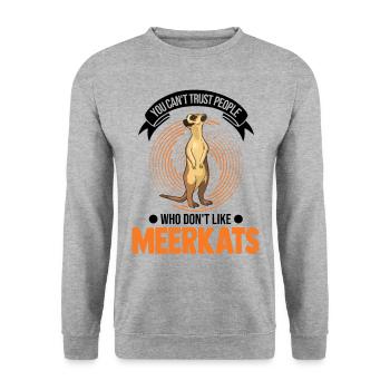 Suricate Cadeau Suricate Suricate - Sweat-shirt Unisexe - gris chiné - Devant - Alina (178cm) & Michal (187cm)