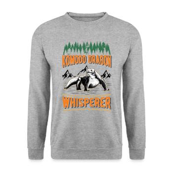 Komodowaran Flüsterer Komodo Dragon Whisperer - Unisex Pullover - Weißgrau meliert - Vorne - Alina (178cm) & Michal (187cm)