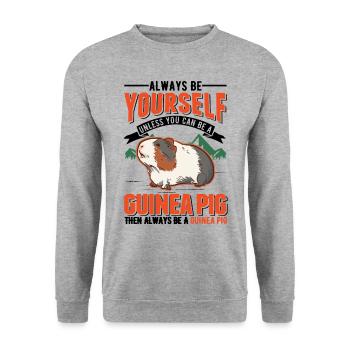 Cochon d’Inde Cadeau Cochon d’Inde - Sweat-shirt Unisexe - gris chiné - Devant - Alina (178cm) & Michal (187cm)