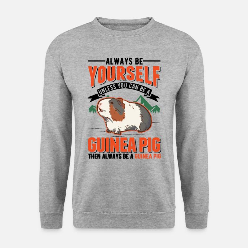 Meerschweinchen Geschenk Guinea Pig - Unisex Pullover - Weißgrau meliert