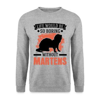 La vie serait si ennuyeuse sans Martens Marder - Sweat-shirt Unisexe - gris chiné - Devant - Alina (178cm) & Michal (187cm)