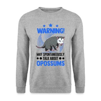 Opossum Gift Possum Pouch Rat - Unisex Sweatshirt - salt & pepper - Front - Alina (178cm) & Michal (187cm)