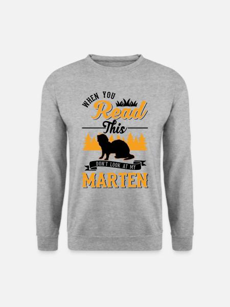 Marder Geschenk Nerz Dachs Baummarder - Unisex Pullover - Weißgrau meliert