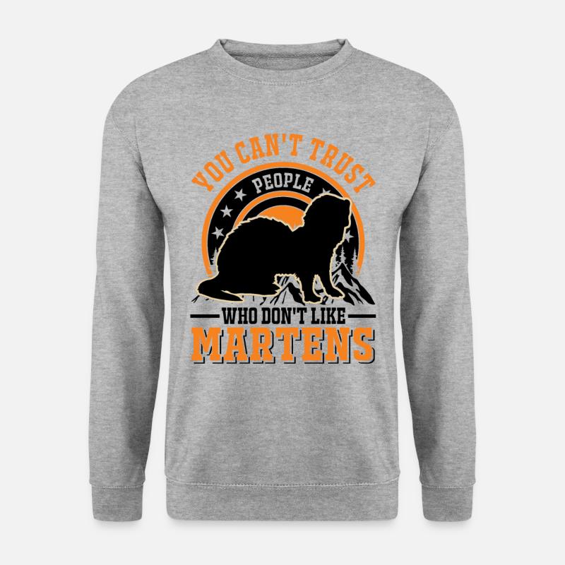 Marder Geschenk Nerz Dachs Baummarder - Unisex Pullover - Weißgrau meliert