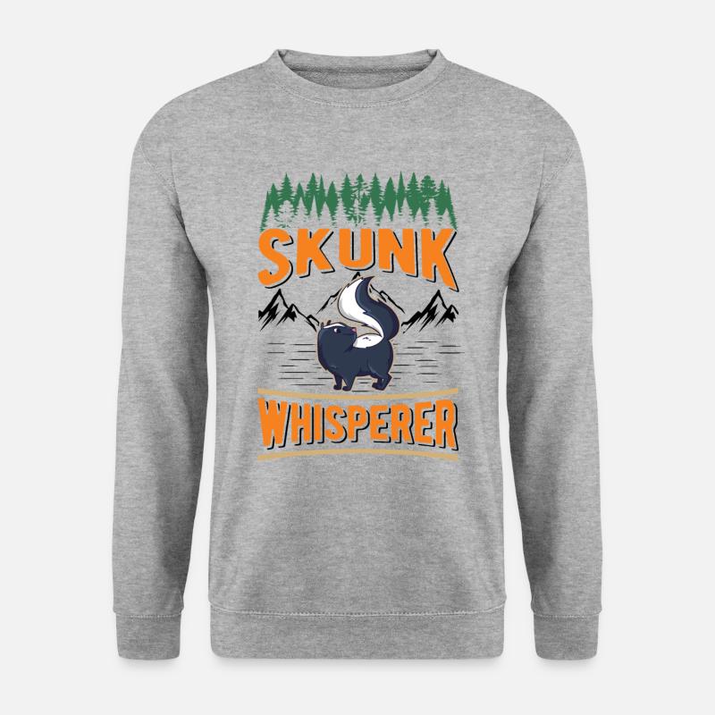 Skunk Whisperer Stinktier - Unisex Pullover - Weißgrau meliert