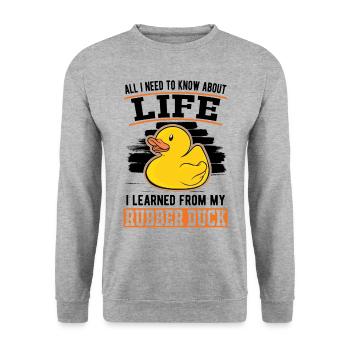 Canard en caoutchouc Amateurs Canard grinçant Canard baignant Canard - Sweat-shirt Unisexe - gris chiné - Devant - Alina (178cm) & Michal (187cm)