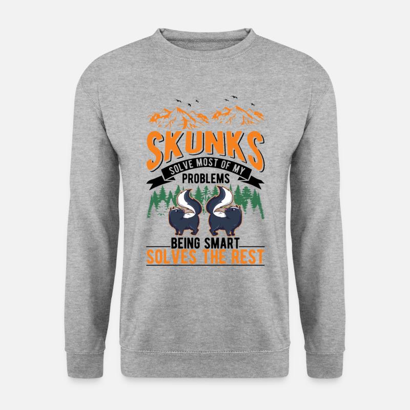 Stinktier Liebhaber - Unisex Pullover - Weißgrau meliert