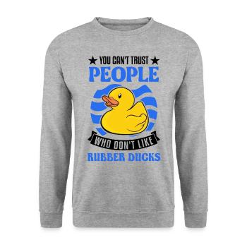 Canard en caoutchouc Cadeau Canard Grinçant Canard Bain Canard - Sweat-shirt Unisexe - gris chiné - Devant - Alina (178cm) & Michal (187cm)