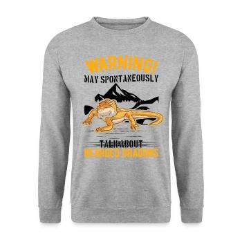 Avertissement Dragon Barbu Cadeau Dragon Barbu - Sweat-shirt Unisexe - gris chiné - Devant - Alina (178cm) & Michal (187cm)
