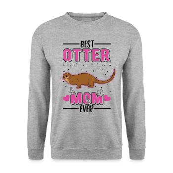 Meilleure maman loutre de tous les temps Loutre de mer - Sweat-shirt Unisexe - gris chiné - Devant - Alina (178cm) & Michal (187cm)
