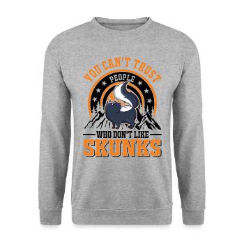 Amateurs de mouffette - Sweat-shirt Unisexe - gris chiné - Devant - Alina (178cm) & Michal (187cm)