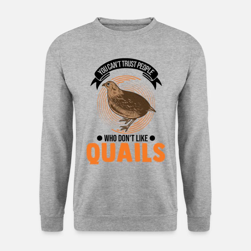 Wachtel Geschenk Wachtelzüchter - Unisex Pullover - Weißgrau meliert