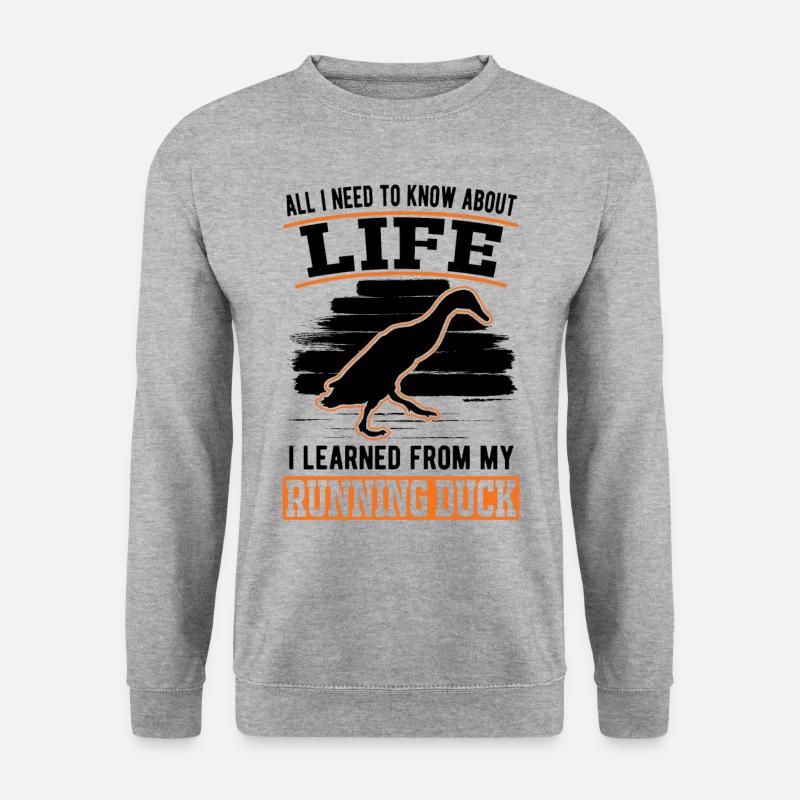 Indian Running Duck - Unisex Sweatshirt - salt & pepper