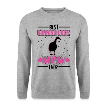Best Running Duck Mom Ever Laufente - Unisex Sweatshirt - salt & pepper - Front - Alina (178cm) & Michal (187cm)