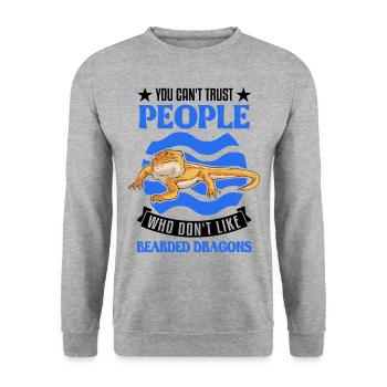 Bearded Dragon Pogona Gift - Unisex Sweatshirt - salt & pepper - Front - Alina (178cm) & Michal (187cm)